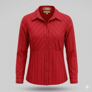 Notations Vibrant Red Top with Stripes